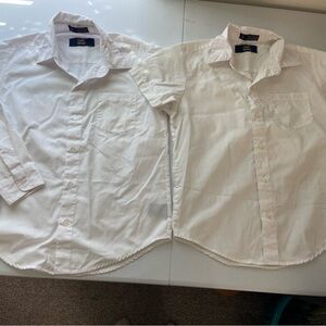LEE School kid’s unisex solid white full button front‎ uniform pocket shirts 10